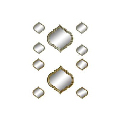 Set spiegels DKD Home Decor Spiegel Gouden Brons Polypropyleen (50 x 3 x 55 cm) (2 pcs)