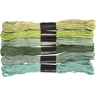 Creativ Company Borduurgaren, dikte 1 mm, groen, 6 bol/ 1 doos - thumbnail