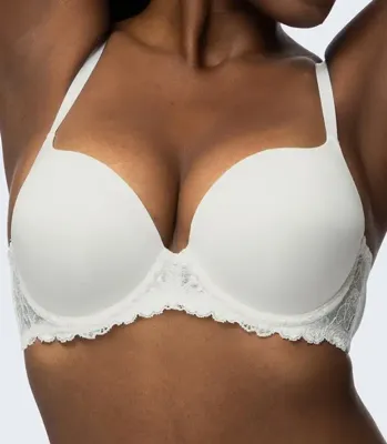 Super Push Up BH - Claire - Maximizer push up bh met beugel - T-shirt bh met kanten rand - 70A - Ivoor - 70A - 70A - 70A - 70A - 70A - 70A -