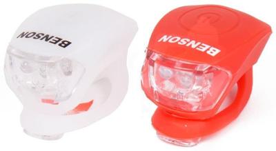 Benson LED fietslampset 2 delig rood/wit - 5700337 Benson LED fietslampset 2 delig rood/wit - 5700337