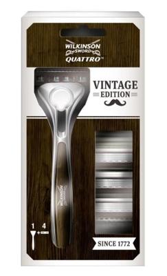 Wilkinson Wilkinson Quattro Vintage Scheermes + 4 Vervangbare scheermesjes