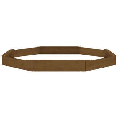 VidaXL Zandbak met bankjes achthoekig massief grenenhout honingbruin