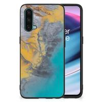 OnePlus Nord CE 5G Marmeren Print Telefoonhoesje Marble Blue Gold - thumbnail