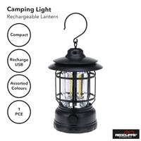 Redcliffs Campinglamp USB Oplaadbaar Zwart - thumbnail