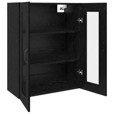 Hangende Wandkast Zwart 69.5 x 34 x 90 cm Bewerkt hout