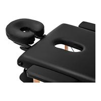 massagetafel inklapbaar - extra breed (70 cm) - kantelbare hoofd- en voetensteun - beukenhout - zwart - thumbnail