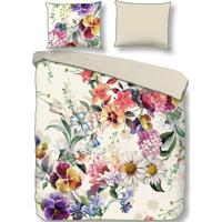 Descanso Dekbedovertrek "bloemen" - Ecru - (240x200/220 cm) - Biologisch Katoen satijn - thumbnail