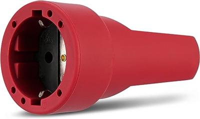 REV 0512159555 Koppeling met randaarde Rubber 250 V Donkerrood IP20