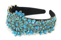 Strass haarband turquoise - thumbnail