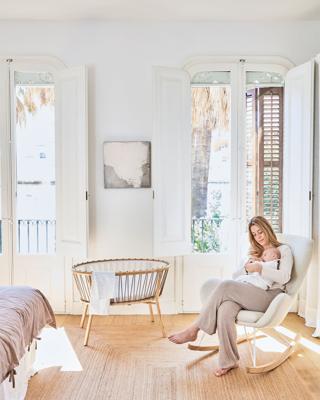 Kave Home Schommelstoel 'Vania' Bouclé, kleur Wit