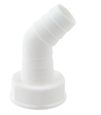 Kirchhoff Kunststof apparaataansluiting 45°, wit, 1"IT x 3/4" mondstuk - 988379113