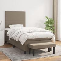 Boxspring met matras stof taupe 90x200 cm - thumbnail