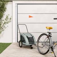 VidaXL Hondenfietstrailer oxford stof en ijzer grijs - thumbnail