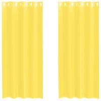 Gordijnen voile met doorvoertules 2 st geel - thumbnail