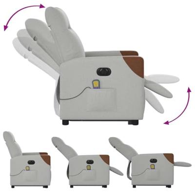 Sta-op-massagestoel elektrisch verstelbaar stof wolk grijs