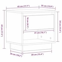Nachtkast 2 pcs artisanaal eikenkleurig 45 x 34 x 44 cm - thumbnail