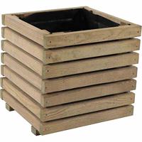 Siena Garden Ella N06588 Plantenbak Dennenhout, Vlies Groen - thumbnail