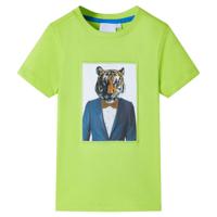 VidaXL Kindershirt met korte mouwen 116 limoengroen - thumbnail