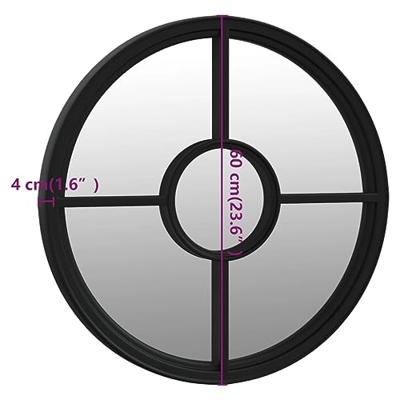 VidaXL Spiegel rond 60x4 cm ijzer zwart