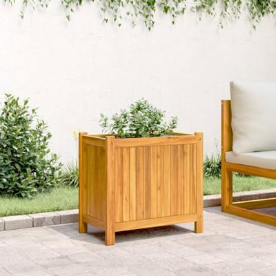 VidaXL Plantenbak met voering 54x31x50 cm massief acaciahout