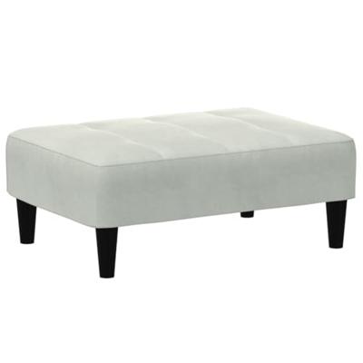 Slaapbank 2-zits met voetenbank fluweel lichtgrijs