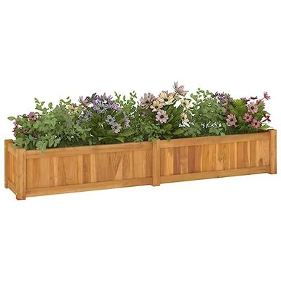 Plantenbak verhoogd 150x30x25 cm massief teakhout