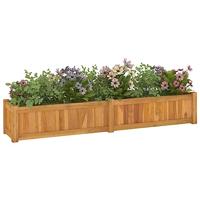 Plantenbak verhoogd 150x30x25 cm massief teakhout - thumbnail