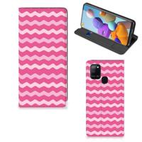 Samsung Galaxy A21s Hoesje met Magneet Waves Pink - thumbnail