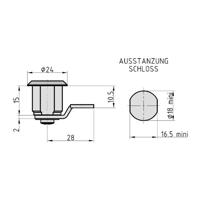 Basi 9000-1357 Hendelslot Zilver - thumbnail