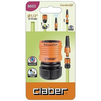 Claber Duurzame Slangkoppeling ½" met Waterstop - Weerbestendig en Efficiënt - thumbnail