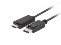Lanberg CA-DPHD-11CC-0010-BK tussenstuk voor kabels DisplayPort HDMI Zwart - thumbnail
