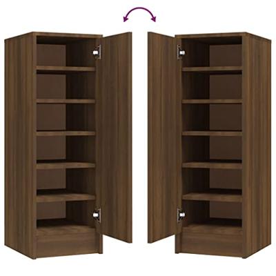 VidaXL Schoenenkast 32x35x92 cm bewerkt hout bruin eikenkleur