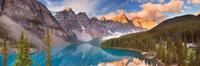 Schilderij - Morene Meer, Nationale park van Banff, Canada, panorama, 2 maten - thumbnail