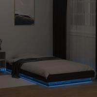 Bedframe met LED-verlichting bruin eikenkleurig 75x190 cm - thumbnail