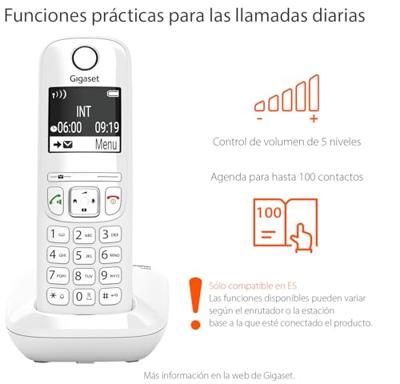 Gigaset AS690 draadloze telefoon, handsfree, contrastrijk display, 100 contacten, wit