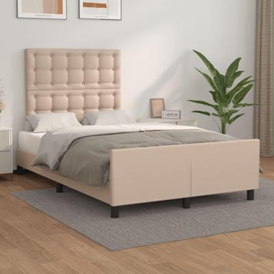 Bedframe zonder matras 120x190 cm kunstleer cappuccinokleurig