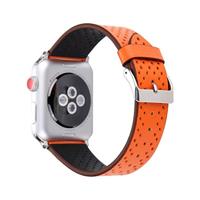 Dot Pattern Leren bandje - Oranje - Geschikt voor Apple Watch 44mm / 45mm / 46mm / 49mm - thumbnail