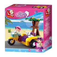 Sluban Motorcycle with Sidecar (Girl's Dream) bouwstenen set - thumbnail