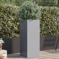 VidaXL Plantenbak 32x29x75 cm gegalvaniseerd staal zilverkleurig - thumbnail