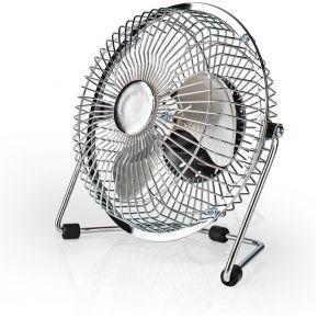 Metalen Miniventilator | 15 cm Diameter | USB-Voeding | Chroom