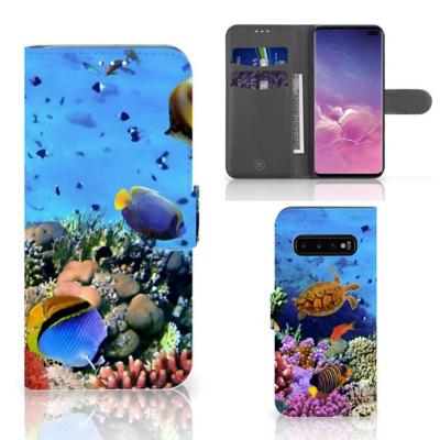 Samsung Galaxy S10 Plus | Telefoonhoesje | Met pasjeshouder | Vissen
