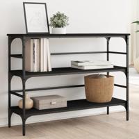 Wandtafel 100x32x75 cm bewerkt hout zwart - thumbnail