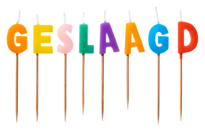 Taartkaarsjes Geslaagd gekleurd