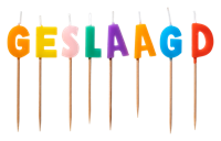 Taartkaarsjes Geslaagd gekleurd - thumbnail