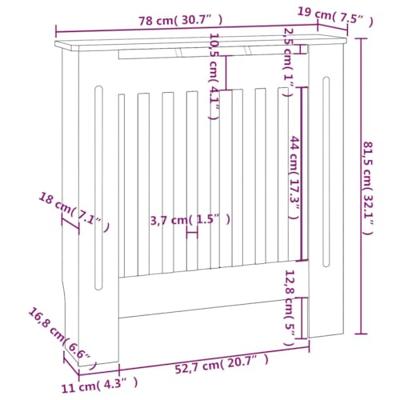 Radiatorombouw 78 cm MDF grijs - thumbnail