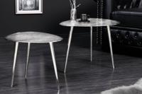 Set van 2 salontafels ELEMENTS 50cm zilver metaal handgemaakt - 42718 - thumbnail