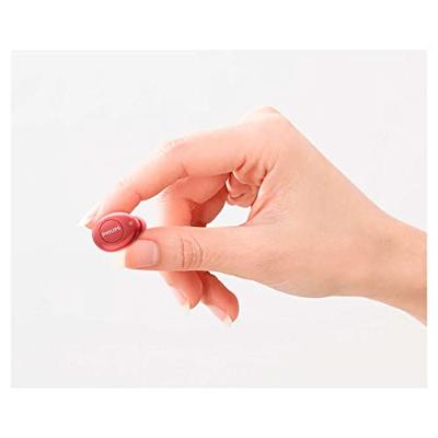 Philips Audio T2205RD/00 In-Ear Oordopjes met Microfoon, Volledig Draadloze Oordopjes (Bluetooth, Spraakassistent, Lange Afspeeltijd, Spatwaterbestendig IPX4, Superklein Oplaadetui) Rood, 2020/2021 Model, Een maat