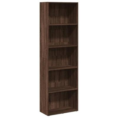 Boekenkast 60x30x189 cm bewerkt hout bruin eikenkleurig