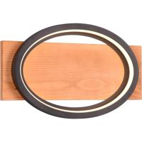 LED Wandlamp - Wandverlichting - Trion Bara - 16W - Warm Wit 3000K - Dimbaar - Rechthoek/Ovaal - Mat Zwart - Metaal - thumbnail