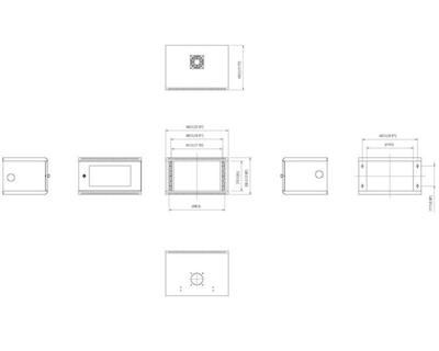.com 6U 19 inch Serverrack Serverkast Wandmontage met Acryl Deur - Rack kast - monteerbaar aan muur - zwart - 6U - 19